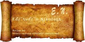 Eötvös Nikolett névjegykártya